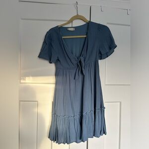 Blue short sleeve dress for altered state